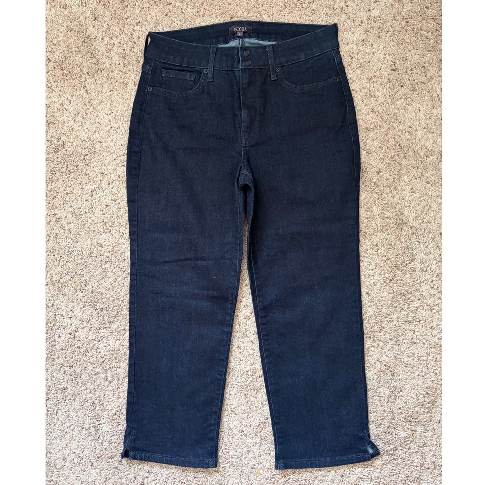 NYDJ Dark Wash Cool Embrace Lift Tuck Straight Leg Jeans Blue‎ Womens 6